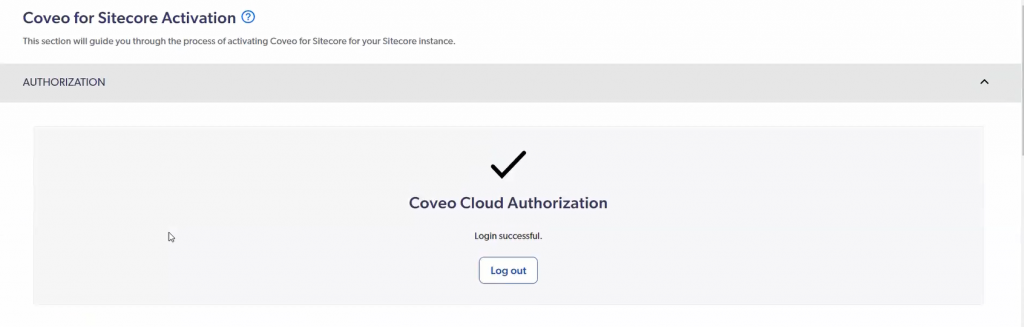 Coveo-Install-Sitecore-Activation-Authorization-Successful