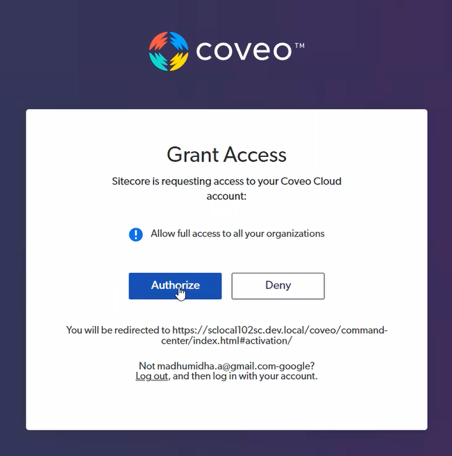 Coveo-Install-Sitecore-Installation-Plarform-Grant-Access